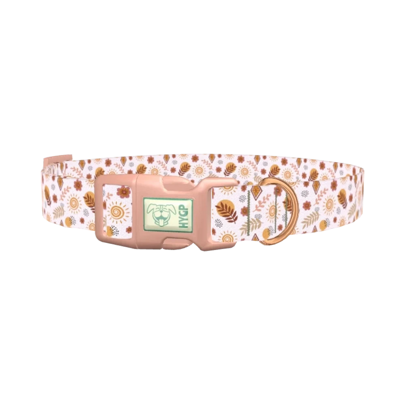 Bohemian Floral Dog Collar - plastic rose gold