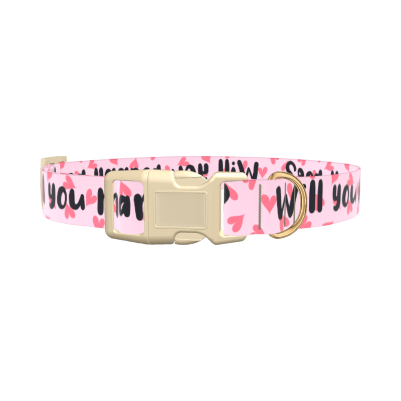 Heart Pattern Dog Collar - plastic rose gold