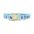 Peace Symbol Dog Collar - plastic silver