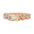 Colorful Geometric Heart Dog Collar - plastic gold