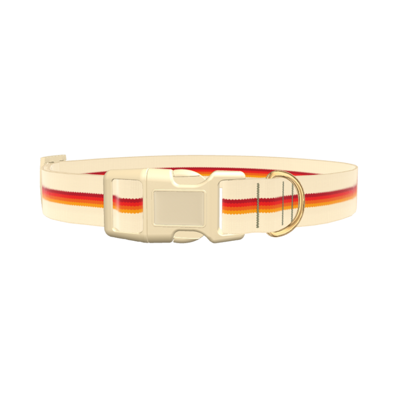 Retro Geometric Dog Collar - plastic silver