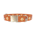 Retro Mushroom Flower Dog Collar - metal silver
