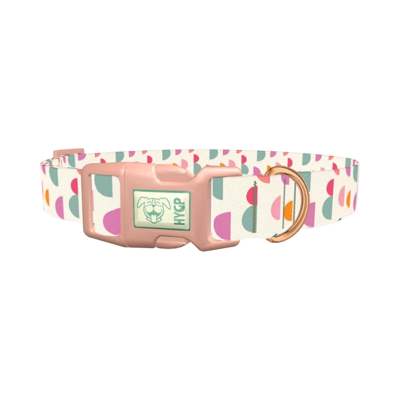 Geometric Pattern Dog Collar - plastic rose gold