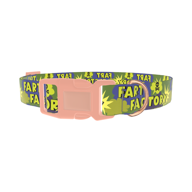 Comic Explosion Dog Collar - plastic rose gold