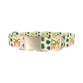 St. Patrick's Clover Bow Dog Collar - metal silver