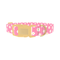 White Daisy Pink Dog Collar - plastic gold
