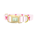 Striped Bow Dog Collar - plastic gold