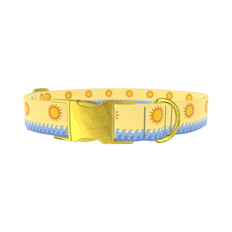 Beach Sun Dog Collar - metal rose gold
