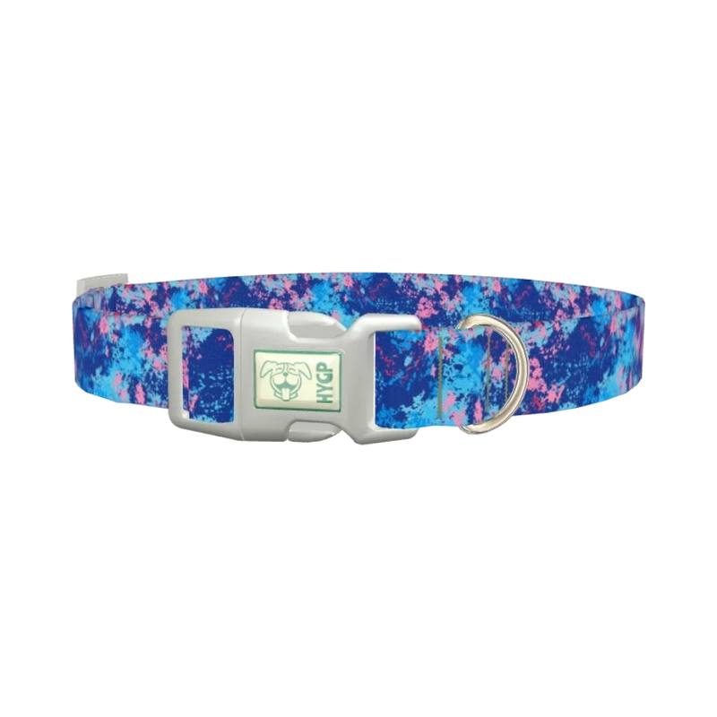 Abstract Paint Splash Dog Collar - plastic silver
