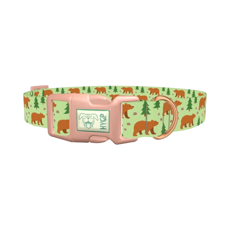 Forest Bear Dog Collar - plastic rose gold