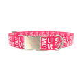 Valentine Love Heart Dog Collar - metal gold