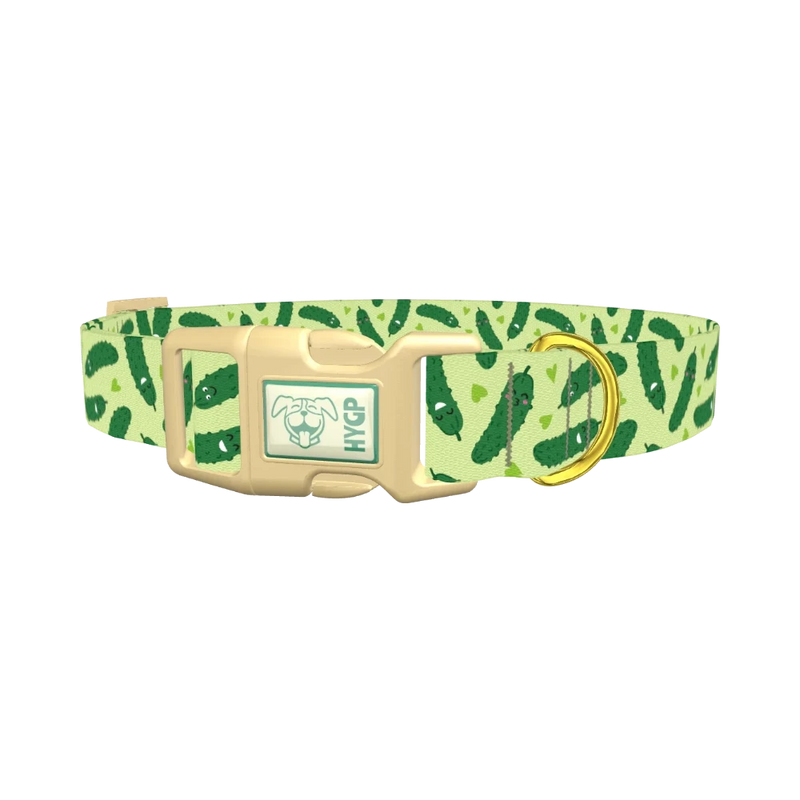 Kawaii Pickles Dog Collar - plastic gold