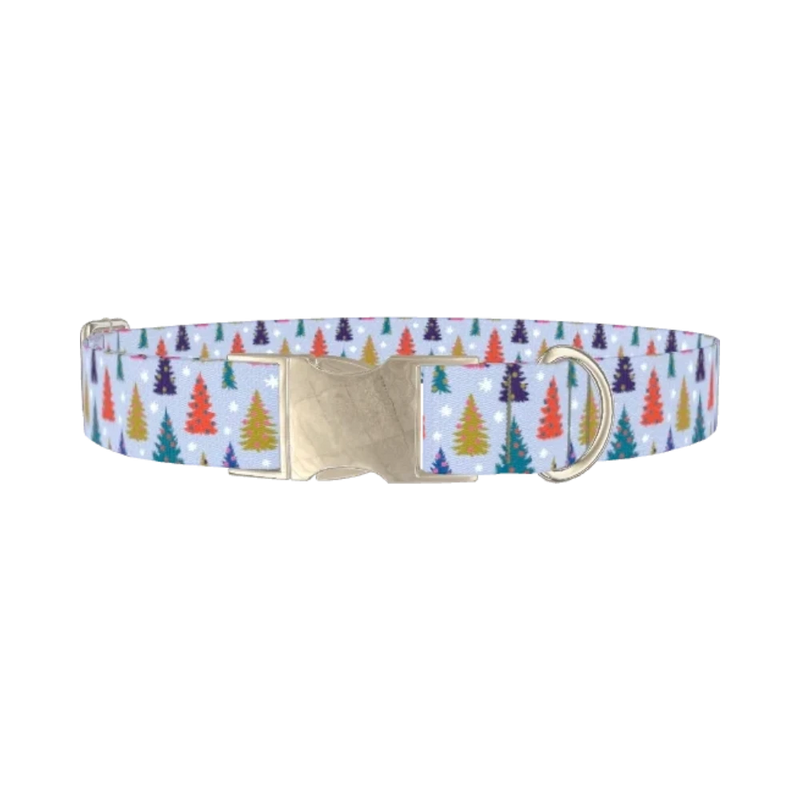 Christmas Tree Dog Collar - metal silver