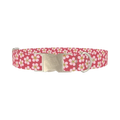 Sakura Floral Dog Collar - metal silver