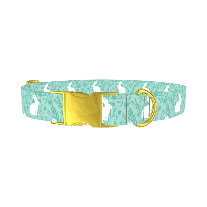 Wildflower Bunny Dog Collar - metal gold