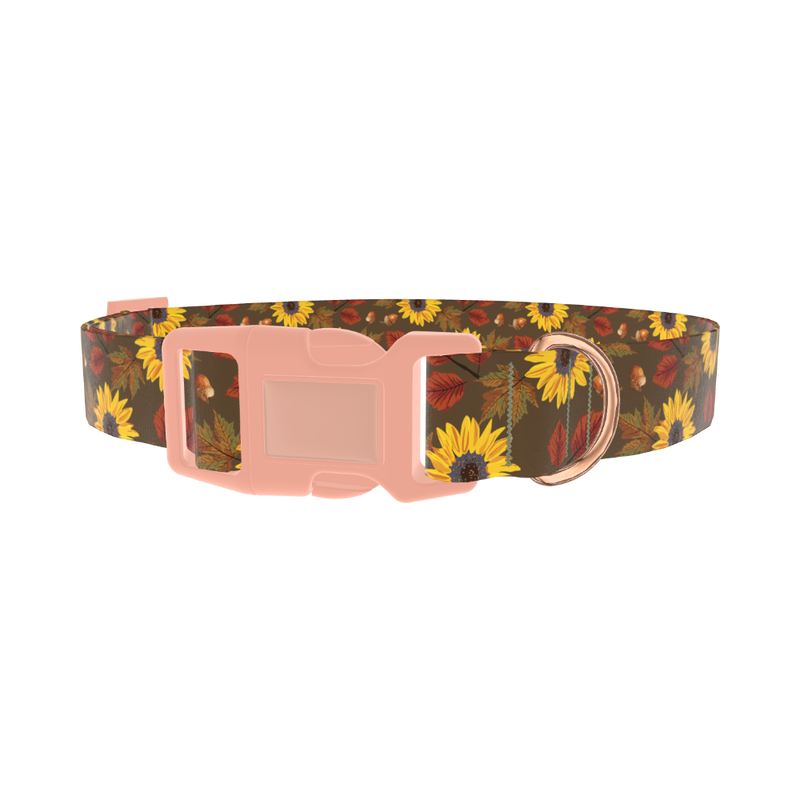 Autumn Floral Dog Collar - plastic rose gold