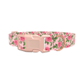 Floral Rose Dog Collar - plastic silver
