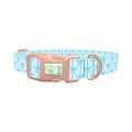 Blue Ribbon Bow Dog Collar - plastic rose gold