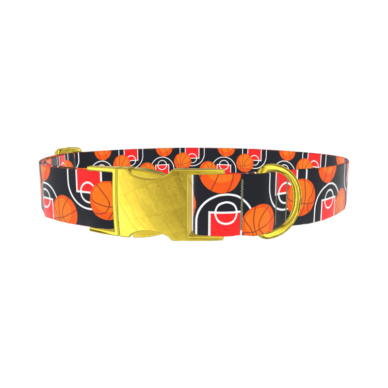 Basketball Court Dog Collar - metal rose gold