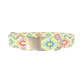 Pastel Tribal Diamond Dog Collar - metal silver