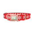 Red Snowflake Pattern Dog Collar - plastic rose gold