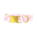 Pink Festive Trees Dog Collar - metal rose gold