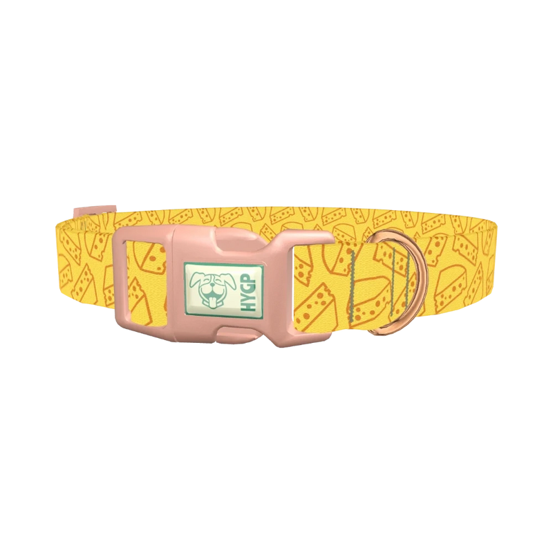 Cheese Slice Pattern Dog Collar - plastic rose gold