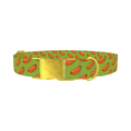 Hot Dog Pattern Dog Collar - metal gold