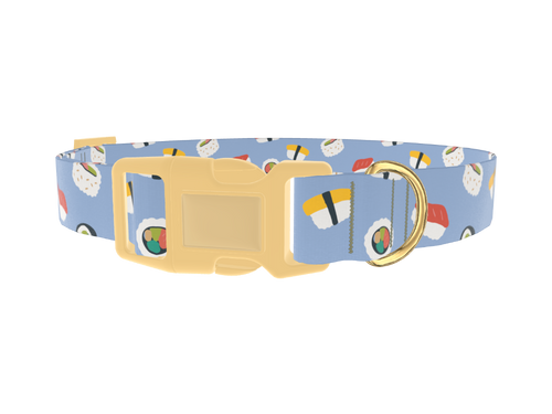 Blue Sushi Roll Dog Collar
