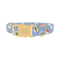Blue Sushi Roll Dog Collar - plastic gold