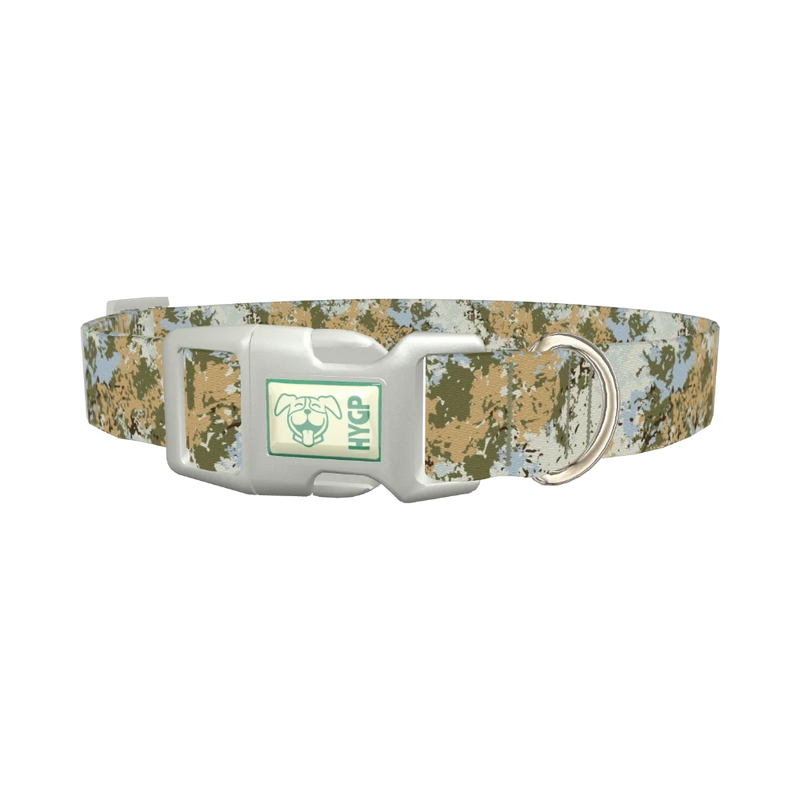 Camouflage Splatter Dog Collar - plastic silver