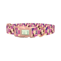 Checkered Chess Pieces Dog Collar - plastic rose gold