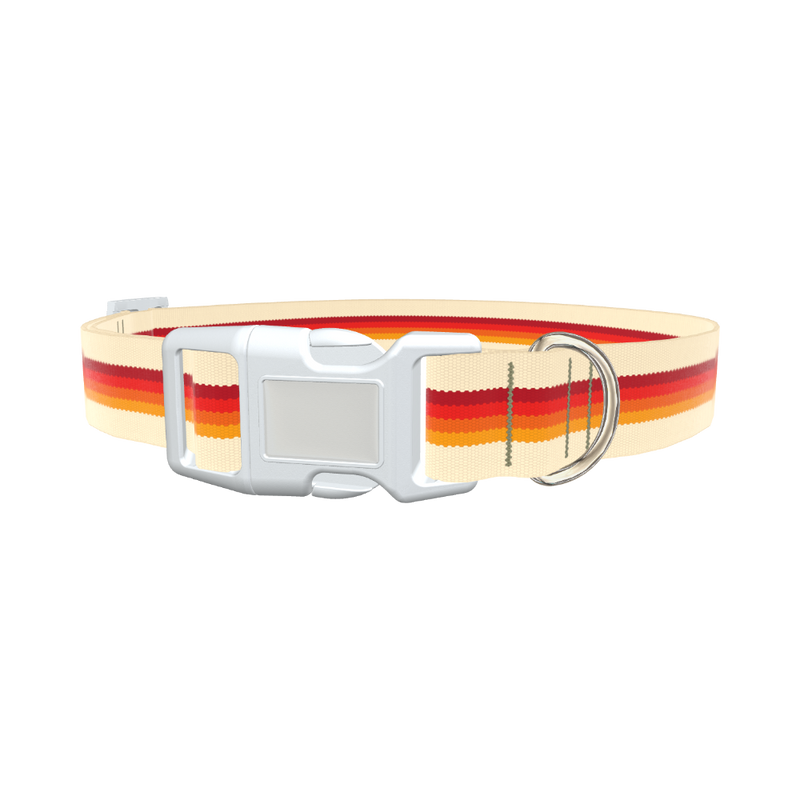 Retro Hexagon Stripe Dog Collar - plastic rose gold
