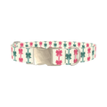 Christmas Bows Dog Collar - metal silver