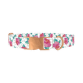 Leopard Floral Dog Collar - metal rose gold