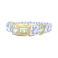 Pastel Mermaid Scale Dog Collar - plastic gold