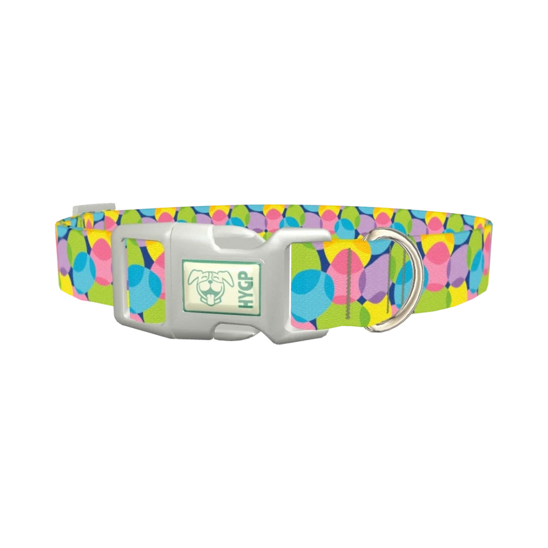 Bright Easter Egg Dog Collar - plastic silver