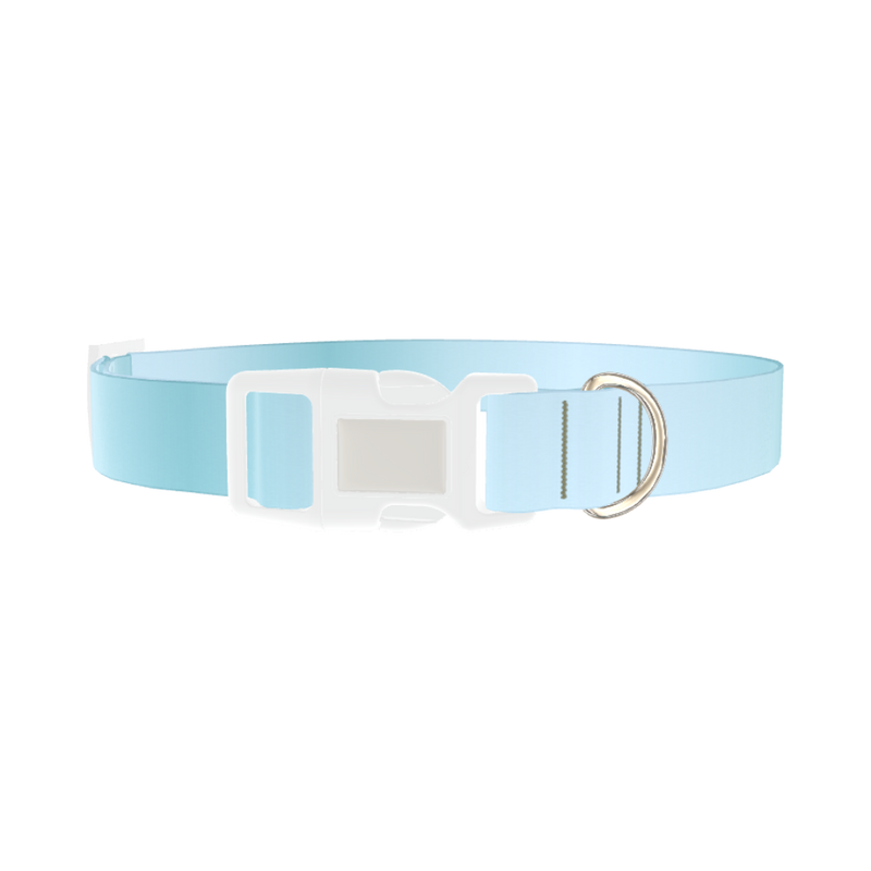 Blue Gradient Dog Collar - plastic silver