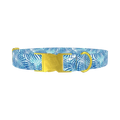 Tropical Leaves Dog Collar - metal gold