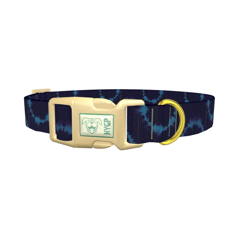 Tie Dye Circle Dog Collar - plastic gold