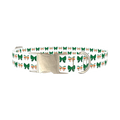 Irish Bow Pattern Dog Collar - metal silver