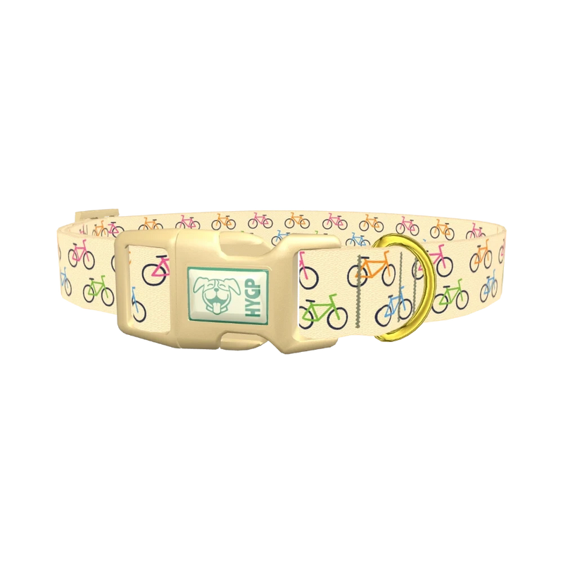 Colorful Bicycle Dog Collar - plastic gold