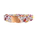 Colorful Fall Leaf Dog Collar - metal rose gold