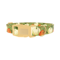 Pumpkin Floral Dog Collar - plastic gold