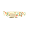 Cross Stitch Flower Dog Collar - plastic silver