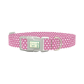 Pink Polka Dot Dog Collar - plastic rose gold