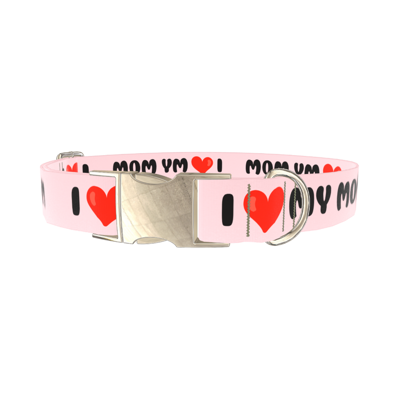 Heart Love Dog Collar - metal silver