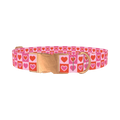 Color Block Heart Dog Collar - metal rose gold