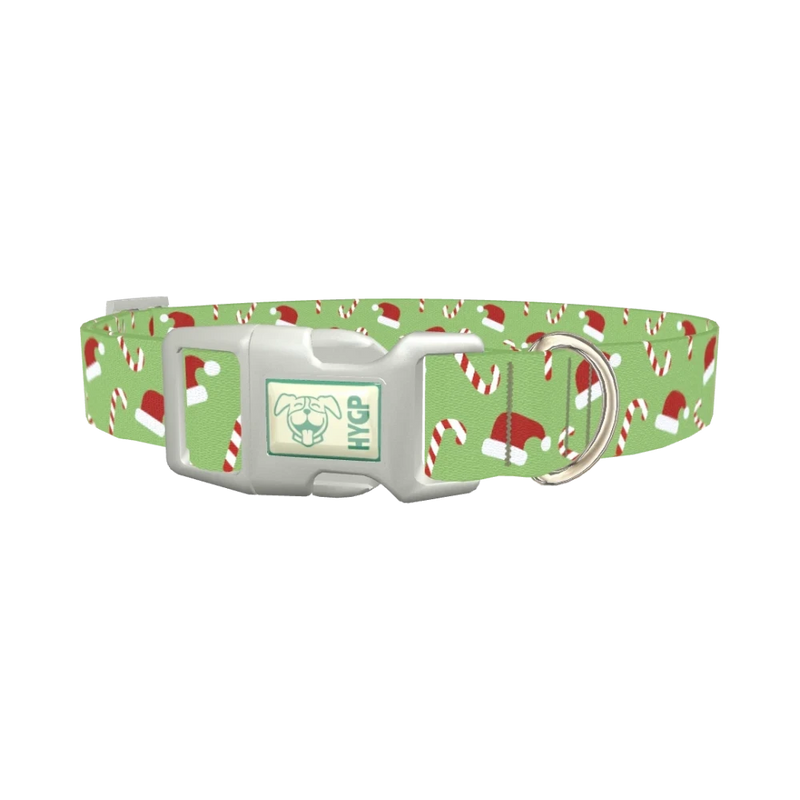 Santa Hat Candy Dog Collar - plastic silver