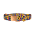 Floral Sunflower Dog Collar - metal rose gold